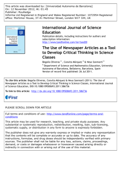 The Use of Newspaper Articles as a Tool to Develop Critical