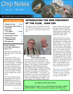 Fall 2011 - Baltimore Bird Club