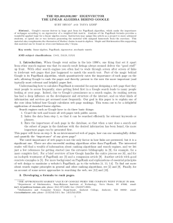 The Linear Algebra Behind Google - Rose