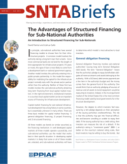 The Advantages of Structured Financing for Sub-National