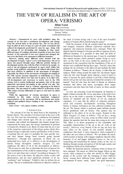 the view of realism in the art of opera verismo