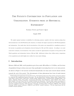 The Potato`s Contribution to Population