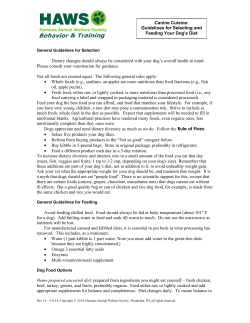 Feeding Guidelines - Humane Animal Welfare Society