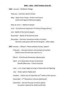 WWI – 1916 – 1934 Timeline (Test #2)