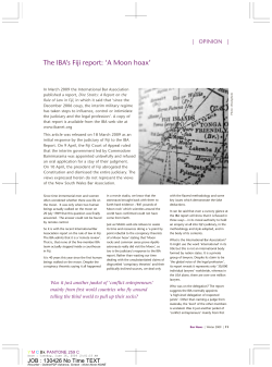 the iBA`s Fiji report: `A moon hoax`