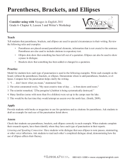 Parentheses, Brackets, and Ellipses