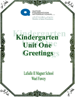 UNIT ONE: Greetings - arabicalmasdar.org