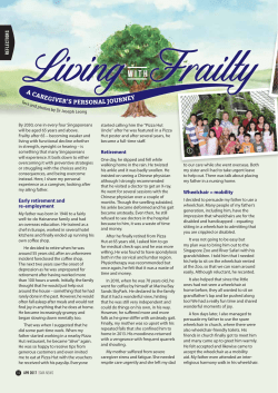 a caregiver`s personal journey - Singapore Medical Association