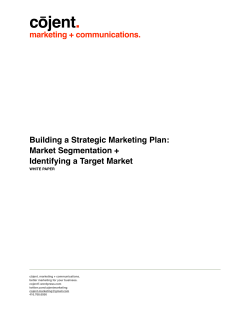 Market Segmentation - cōjent. better marketing for yōur business.