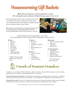 Housewarming Gift Baskets - Friends of Boston`s Homeless