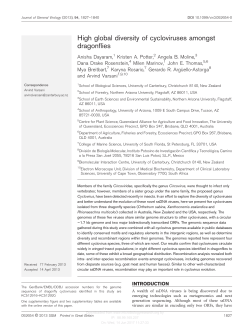 High global diversity of cycloviruses amongst dragonflies