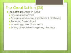 The Great Schism Lecture Notes