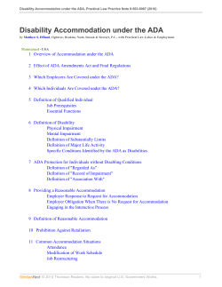Disability Accommodation under the ADA