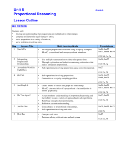 Unit 8 Proportional Reasoning