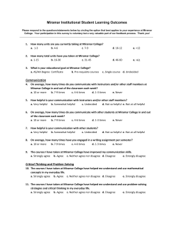 Fall 2014 Miramar Institutional Student Learning Outcomes Survey