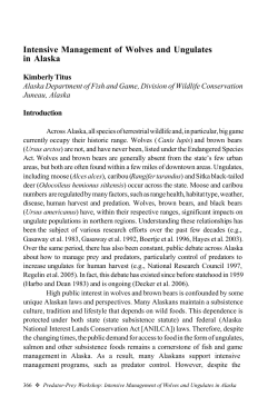 Intensive Management of Wolves and Ungulates in Alaska