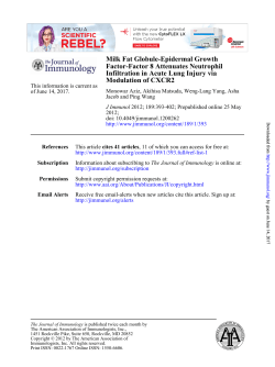Modulation of CXCR2 Infiltration in Acute Lung Injury via Factor
