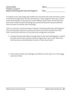 Activity Sheet - Middle School Chemistry