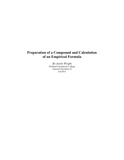 Preparation of a Compound and Calculation of an Empirical Formula