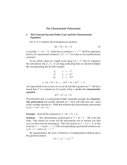 The Characteristic Polynomial