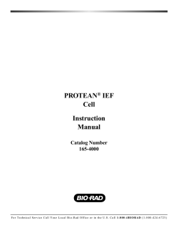 PROTEAN&reg; IEF Cell Instruction Manual - IMBB