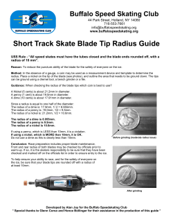 Short Track Skate Blade Tip Radius Guide