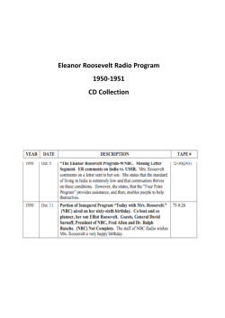 Eleanor Roosevelt Radio Program 1950