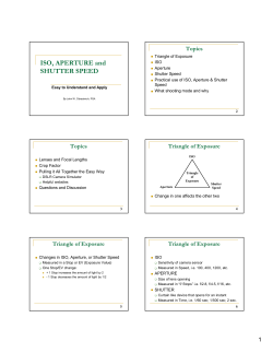 ISO, APERTURE and SHUTTER SPEED