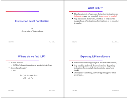 Instruction Level Parallelism What is ILP?