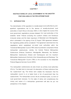 CHAPTER 7 RESTRUCTURING OF LOCAL GOVERNMENT IN THE