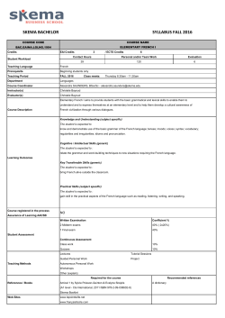 skema bachelor syllabus fall 2016