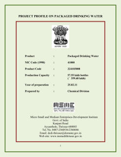 project profile on packaged drinking water