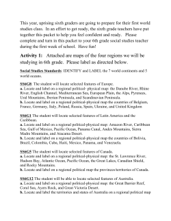 Activity 1: Attached are maps of the four regions we will be studying