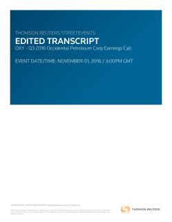 Complete Transcript - Occidental Petroleum