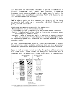 Our discussion on carbonates included a general classification in