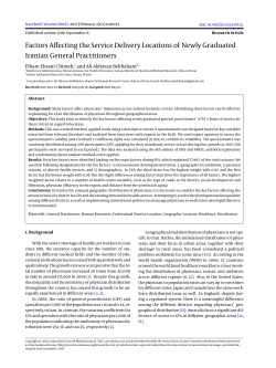 Factors Affecting the Service Delivery Locations of Newly Graduated