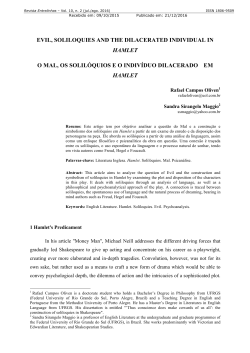 evil, soliloquies and the dilacerated individual in hamlet o mal, os