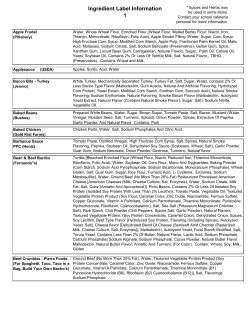 Ingredient Label Information 1