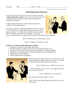 Single Replacement Reactions