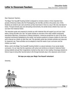 Letter to Classroom Teachers