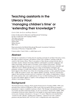 Teaching assistants in the Literacy Hour