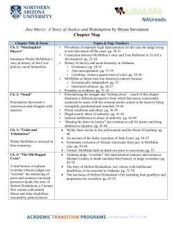 Just Mercy Chapter Map from Northern Arizona University