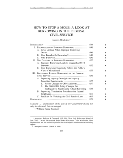 how to stop a mole: a look at burrowing in the federal civil service