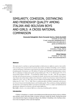 similarity, cohesion, distancing and friendship