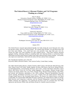 The Federal Reserve`s Discount Window and TAF Programs
