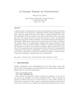 A Uniform Theory of Conditionals
