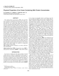 Physical Properties of Ice Cream Containing Milk Protein Concentrates
