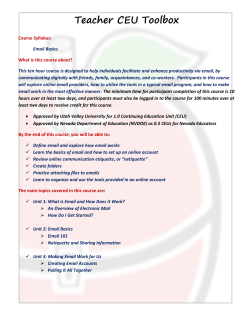 Email Basics Syllabus
