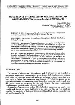 OCCURRENCE OF GEOGLOSSUM, TRICHOGLOSSUM AND MICROGLOSSUM