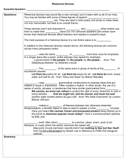 Rhetorical Devices Cornell Notes